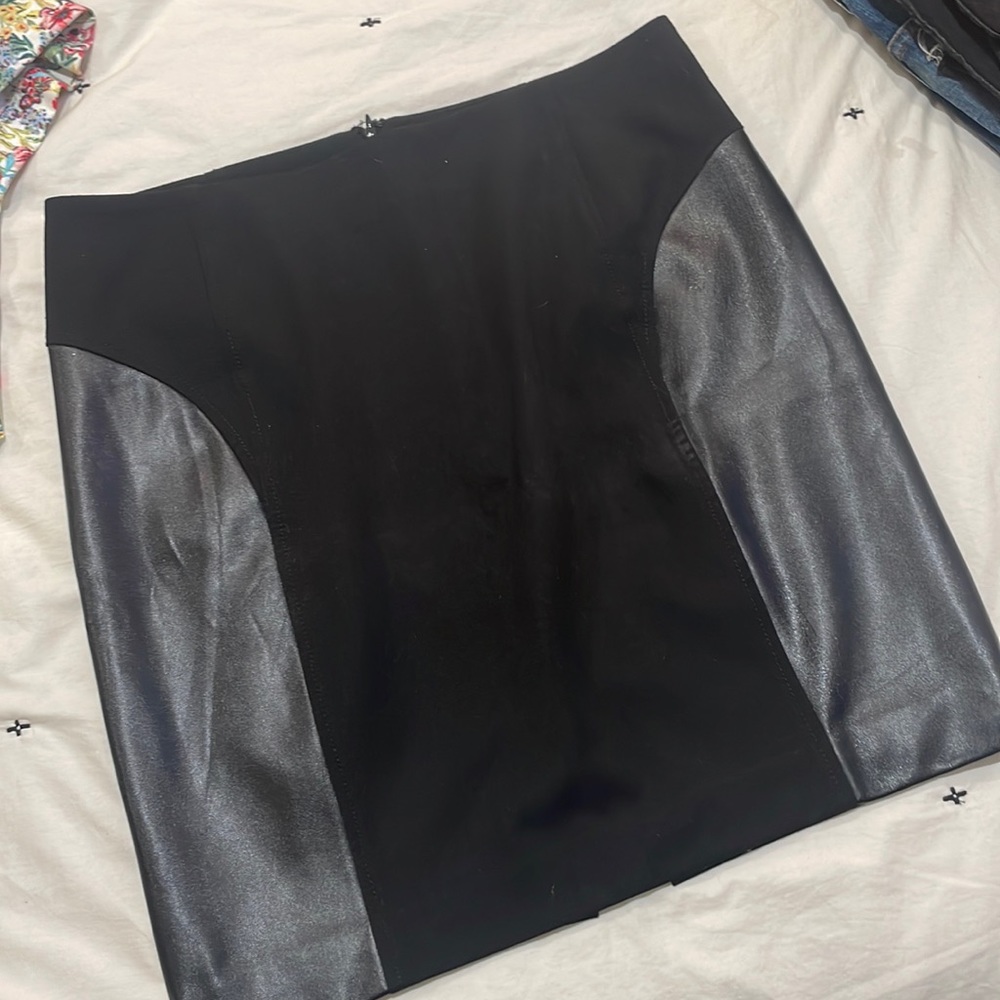 MIDI pencil skirt leather